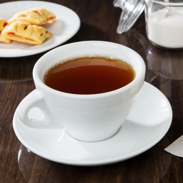 CAC E-11 Venice 11 oz. White Cup with 6 1/2" Saucer - 24/Case