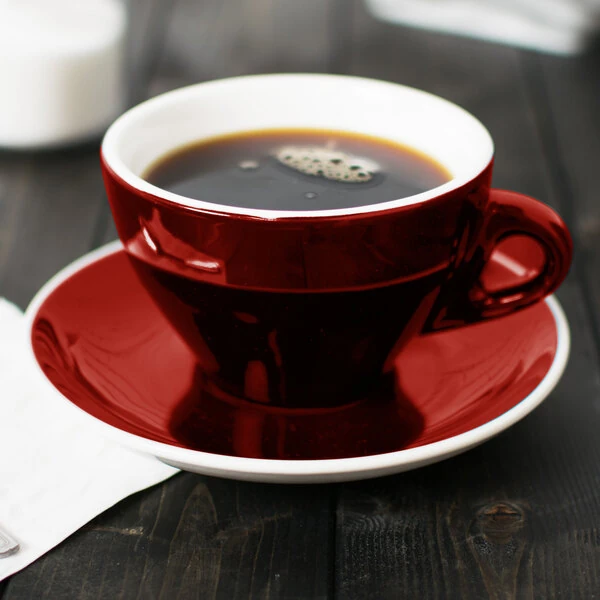 CAC E-11-R Venice 11 oz. Red Cup with 6 1/2" Saucer - 24/Case