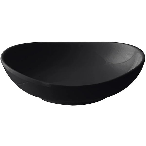 Thunder Group 19055BK Classic Black 8 oz. Round Melamine Saucer - 12/Pack