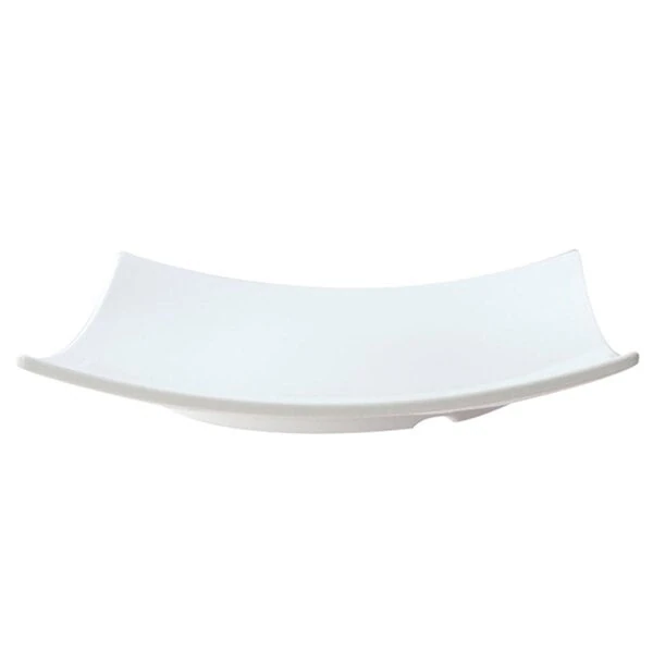 Thunder Group 24006WT Classic White 6" x 6" Square Flare Melamine Plate - 12/Pack