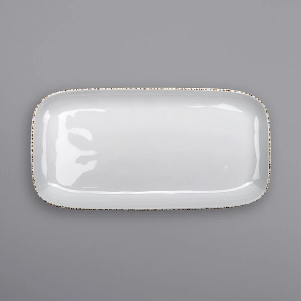 GET CS-1576-UM Urban Mill 15" x 7 1/2" Glazed Irregular Rectangular Melamine Tray - 12/Case
