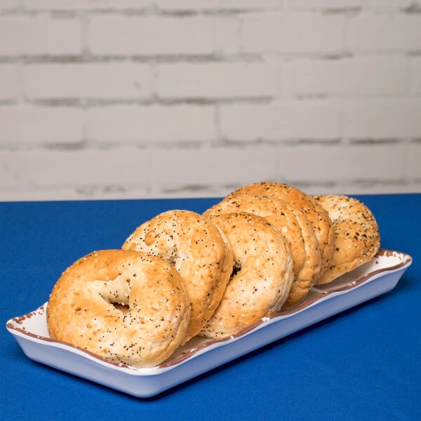 GET ML-154-TC Osslo Bake and Brew 14" x 5 1/2" Tuscan Scalloped Melamine Rectangular Display Tray - 6/Pack