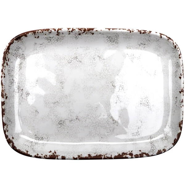 GET CS-119-FM French Mill 12 3/4" x 9 1/2" Rectangular Melamine Platter - 12/Case