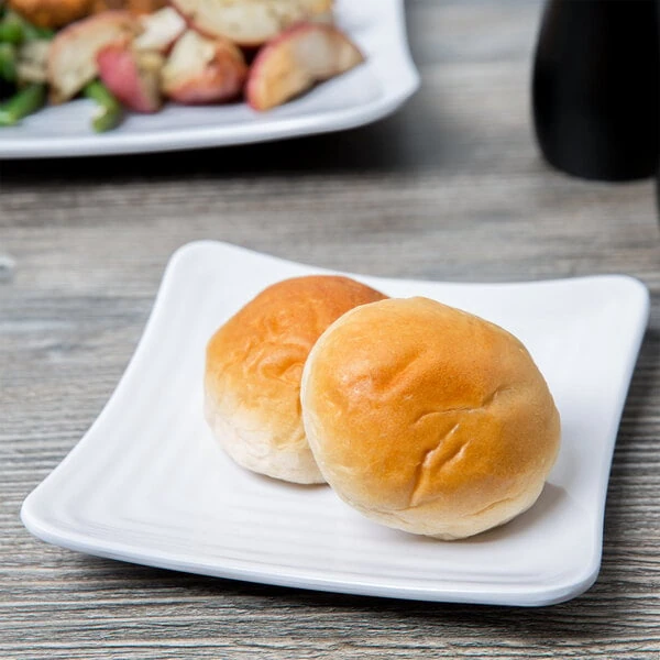 GET ML-60-W Milano 6" White Melamine Square Plate - 12/Pack