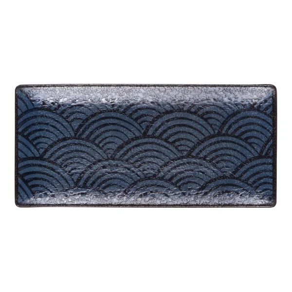 Elite Global Solutions Catalina 9" x 4 1/4" Dark Blue Melamine Platter - 6/Case