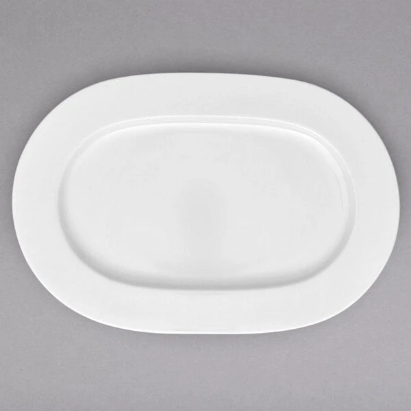 Villeroy & Boch 16-3272-2960 Stella Hotel 13 1/4" x 9" White Bone Porcelain Oval Platter - 6/Case