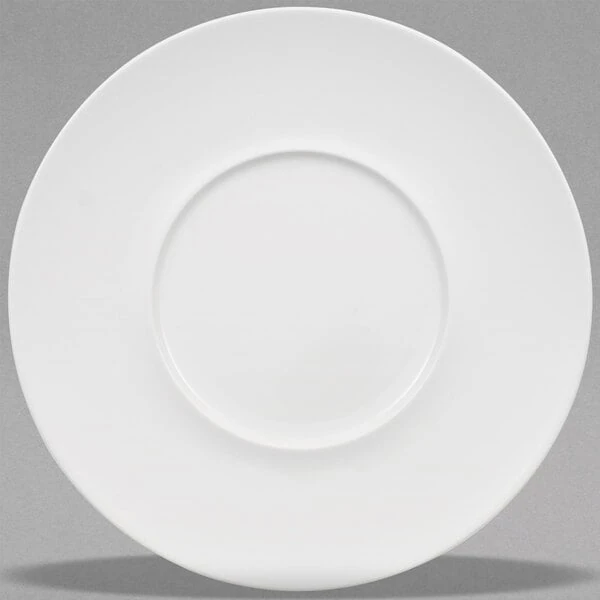 Villeroy & Boch 16-3272-2795 Stella Hotel 11 1/4" White Bone Porcelain Flat Plate with 5 1/2" Well - 6/Pack