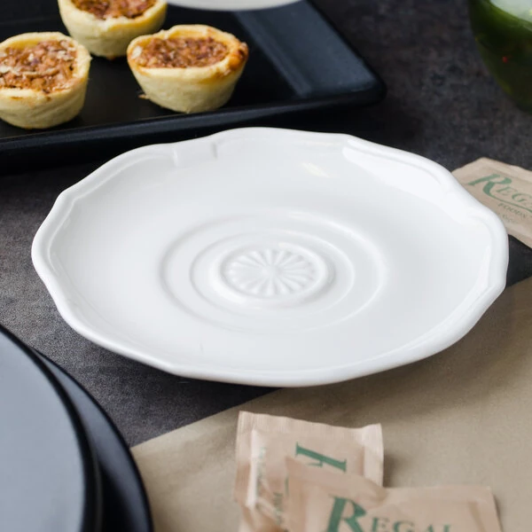 Villeroy & Boch 16-3318-1280 La Scala 6 1/4" White Porcelain Saucer - 6/Case