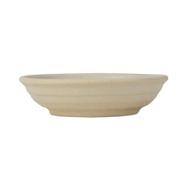 Tuxton VYD-041 TuxTrendz Zion Matte Beige 3.5 oz. Embossed China Fruit Dish - 24/Case