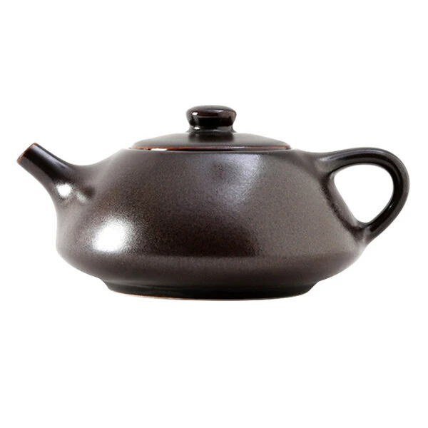 Tuxton GZL-103 TuxTrendz Kona 12 oz. Lava China Royal Tea Pot with Lid - 12/Case