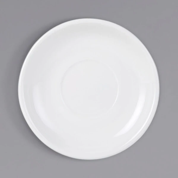 Tuxton BPE-066 6 3/4" Porcelain White China Saucer   - 24/Case
