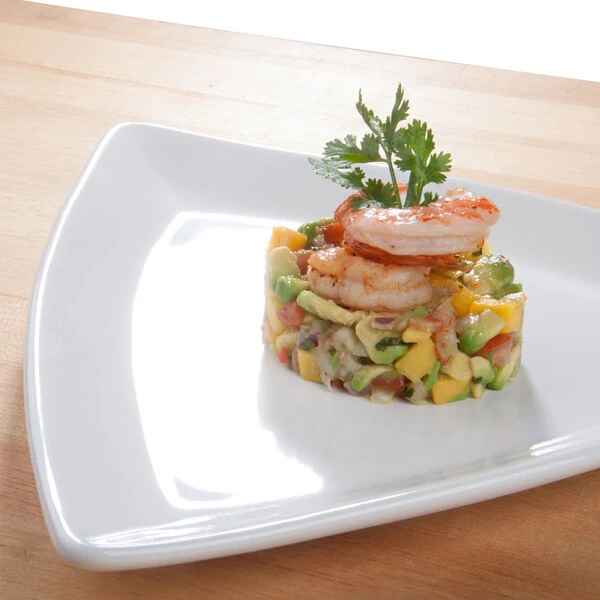 Tuxton BEZ-1248 12 1/2" Eggshell Triangle China Plate - 6/Case