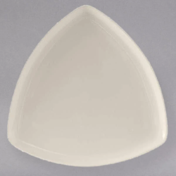 Tuxton BEZ-1177 11 7/8" Eggshell Triangle China Plate - 12/Case