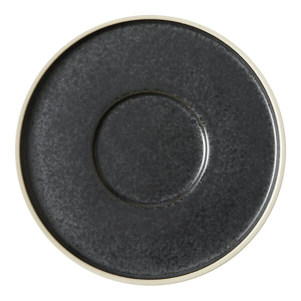 Luzerne Moira by Oneida 1880 Hospitality 4 3/4" Roasted Sesame Stoneware Saucer - 24/Case