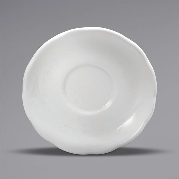 Oneida Buffalo Caprice by 1880 Hospitality F1560000500 5 5/8" Cream White Scalloped Edge China Saucer - 36/Case