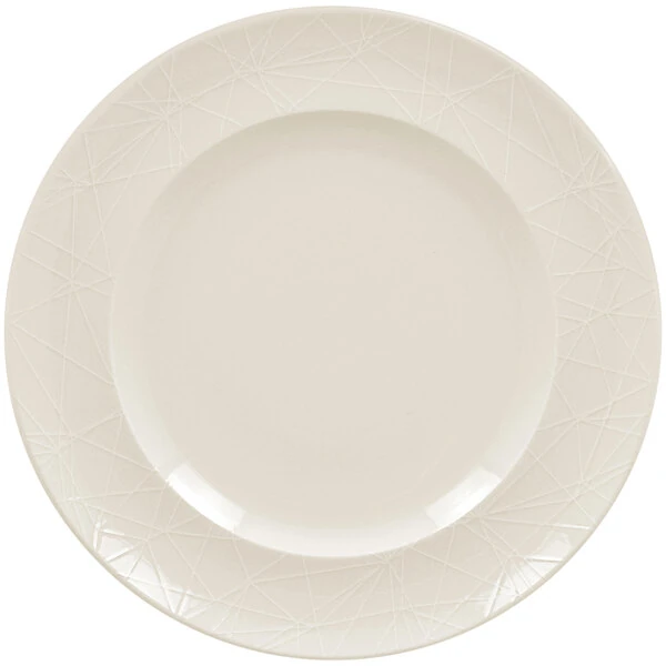 RAK Porcelain Wonder 10 11/16" Ivory Embossed Porcelain Flat Plate - 12/Case