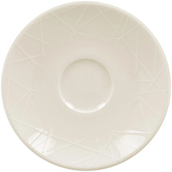 RAK Porcelain Wonder 5 1/8" Ivory Embossed Porcelain Saucer - 12/Case