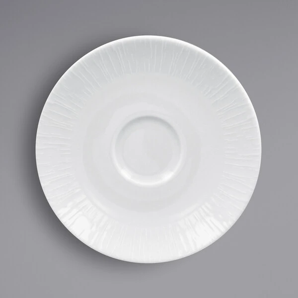 RAK Porcelain Soul 5 15/16" Bright White Embossed Porcelain Saucer - 12/Case