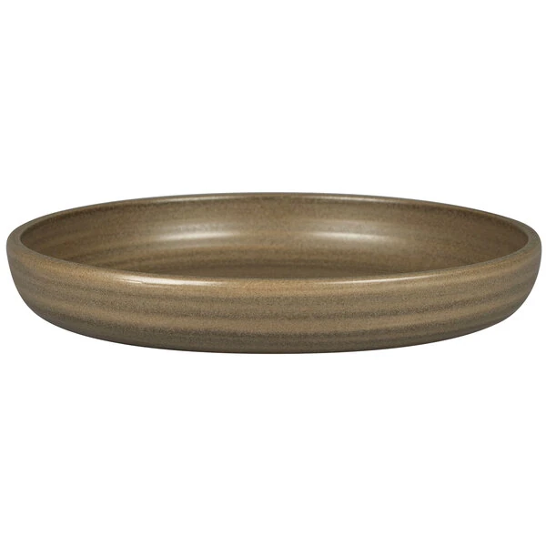 RAK Porcelain Rakstone Selva 10 3/16" Dark Brown Porcelain Deep Plate - 2/Case