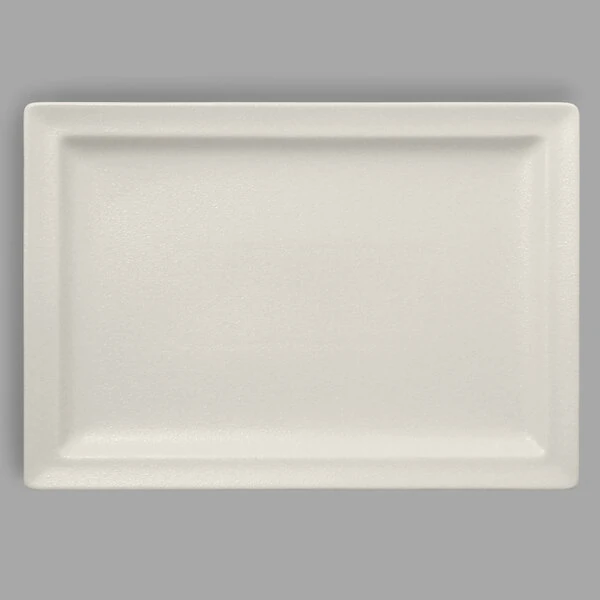 RAK Porcelain Neo Fusion 13" x 9 1/16" Sand White Porcelain Rectangular Flat Plate - 6/Case