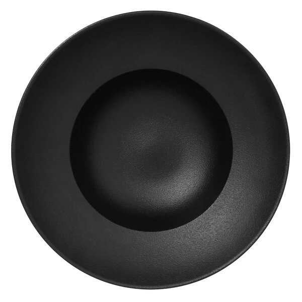 RAK Porcelain Neo Fusion 10 1/4" Volcano Black Porcelain Extra Deep Plate - 6/Case
