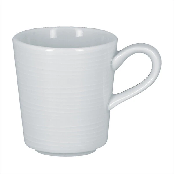RAK Porcelain Helm 3.05 oz. Bright White Embossed Porcelain Espresso Cup - 12/Case