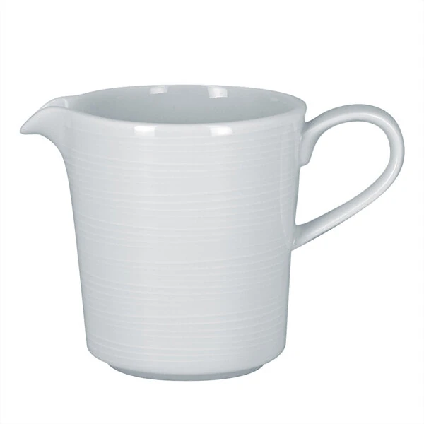 RAK Porcelain Helm 8.45 oz. Bright White Embossed Porcelain Creamer - 12/Case