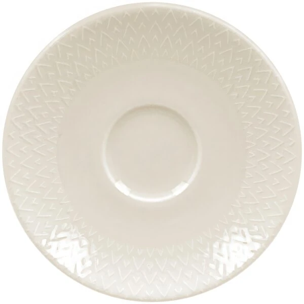 RAK Porcelain Favourite 5 1/8" Ivory Embossed Porcelain Saucer - 12/Case