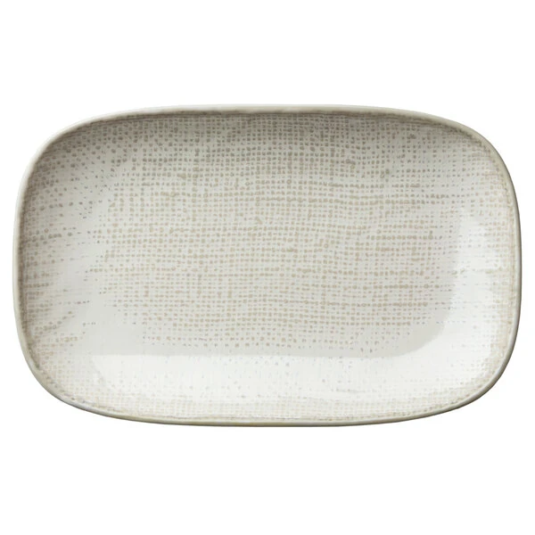 Luzerne Knit by Oneida 1880 Hospitality L6800000348 10 1/2" Porcelain Rectangular Plate - 24/Case