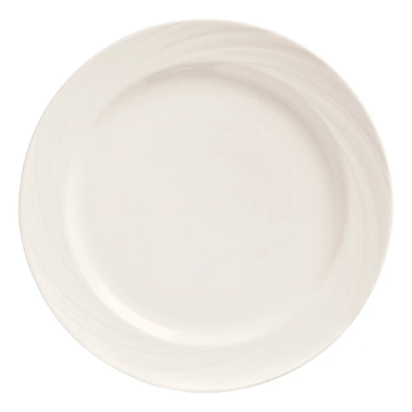 Libbey BO-1103 Basics Orbis 10 5/8" Bright White Medium Rim Porcelain Plate - 12/Case