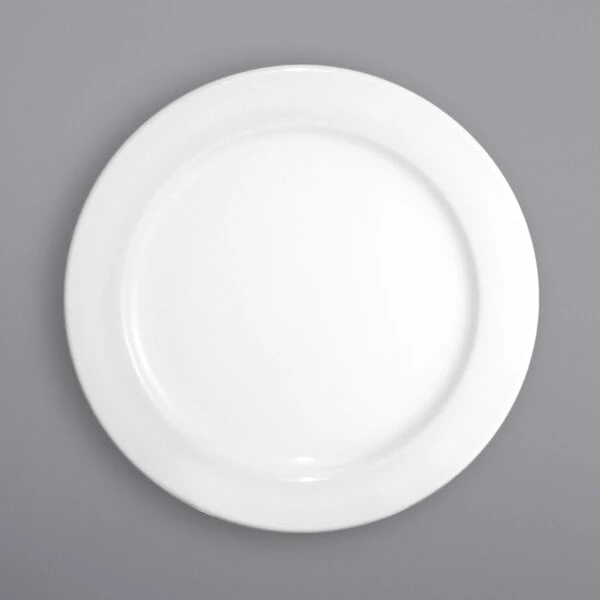 International Tableware Dover 7 1/8" Round European White Wide Rim Porcelain Plate - 36/Case