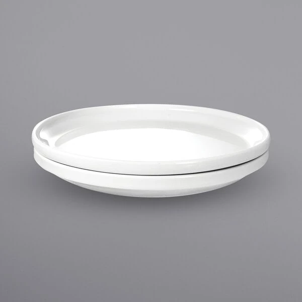 International Tableware Torino 7 3/4" Round European White Stackable Porcelain Plate - 36/Case
