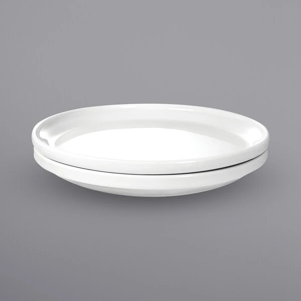 International Tableware Torino 9" Round European White Stackable Porcelain Plate - 12/Case