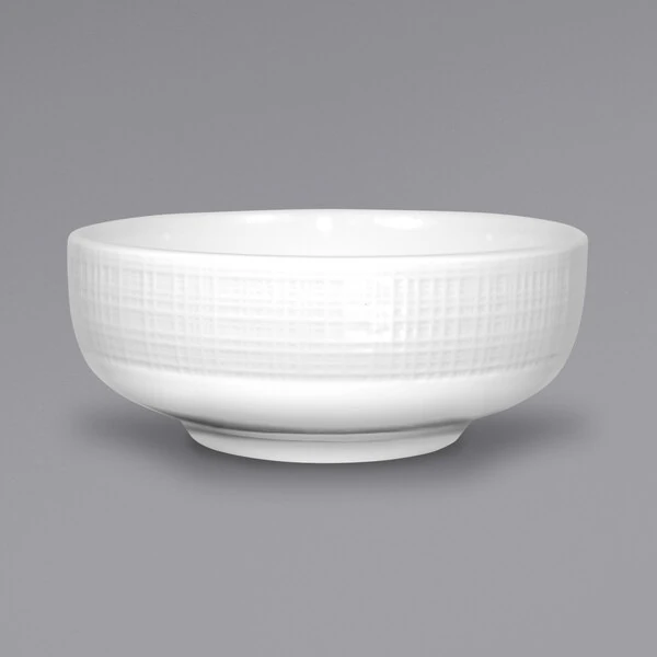 International Tableware Dresden 18 oz. Bright White Porcelain Nappie / Oatmeal Bowl - 24/Case