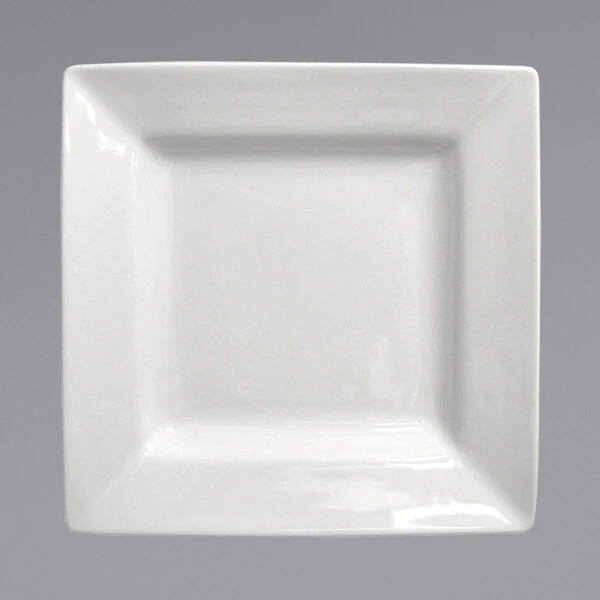 International Tableware Elite 11 5/8" Bright White Square Deep Porcelain Plate - 12/Case