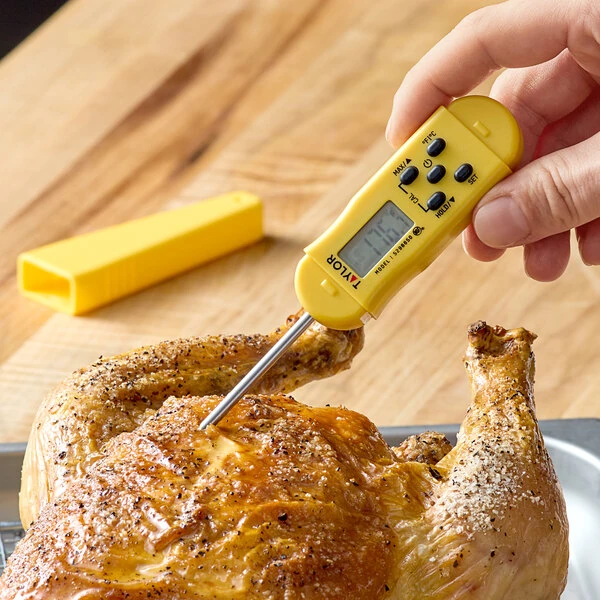 Taylor 3 1/8" Yellow Digital Pocket Thermocouple Thermometer 5296650