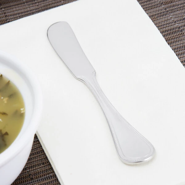 Libbey 407 053 Calais 6 5/8" 18/8 Stainless Steel Extra Heavy Weight Butter Spreader - 12/Case