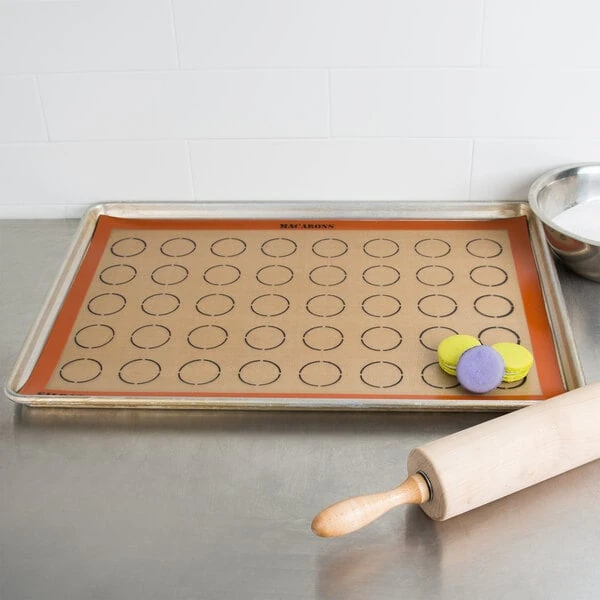 Sasa Demarle SILPAT® AES620420-35 Macarons 16 1/2" x 24 1/2" Full Size Silicone Non-Stick Baking Mat