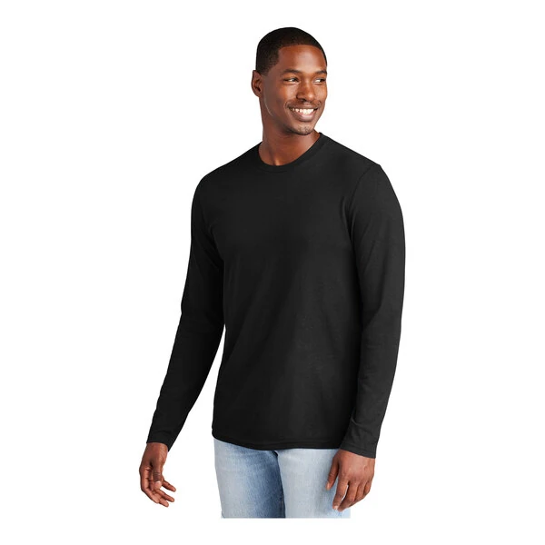 District Very Important Tee DT6200 Unisex Customizable Black Long Sleeve T-Shirt - Combed Ring-Spun Cotton - Medium