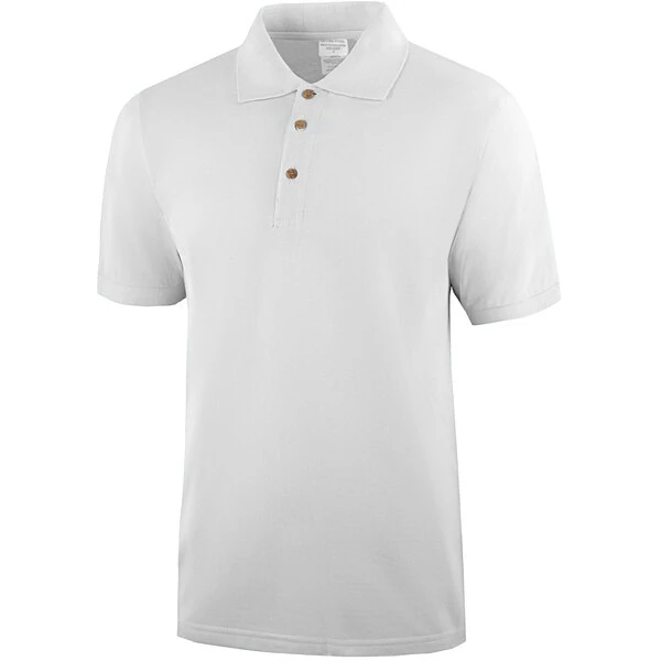 National Patrol by Henry Segal Unisex Customizable White Short Sleeve Pique Polo Shirt with Wood Buttons - Cotton / Poly Blend - 2X