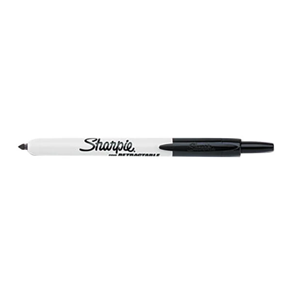 Sharpie 32701 Black Fine Point Retractable Permanent Marker - 12/Pack