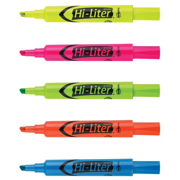 Avery® 98034 Hi-Liter® Assorted Color Chisel Tip Desk Style Highlighter - 12/Pack
