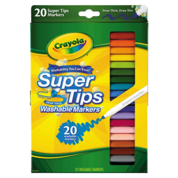 Crayola 588106 Super Tips Assorted Washable Markers - 20/Pack