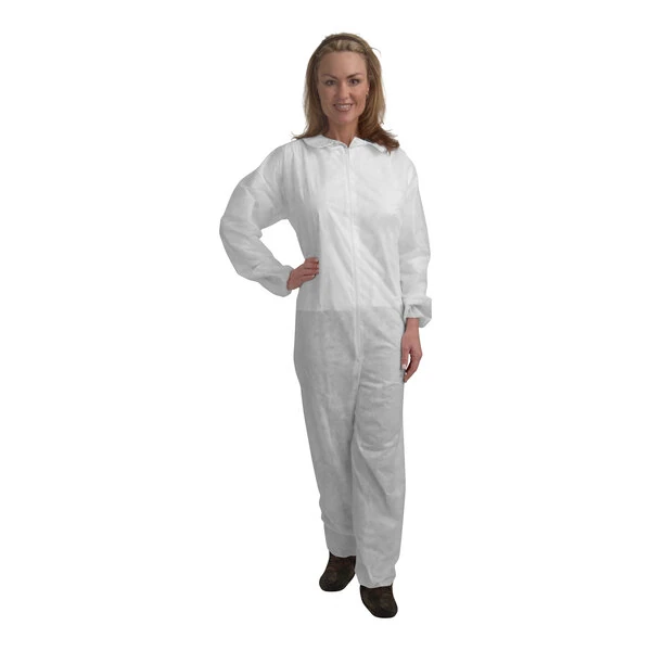 Cordova White Heavy Weight Polypropylene Coveralls with Elastic Wrists - 5X - 25/Case