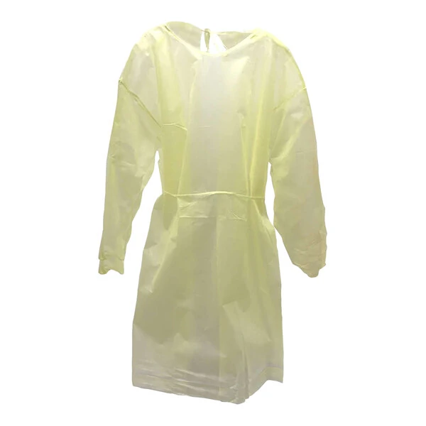 Cordova One Size Fits Most 25 GSM Yellow Polypropylene Isolation Gown - 50/Case
