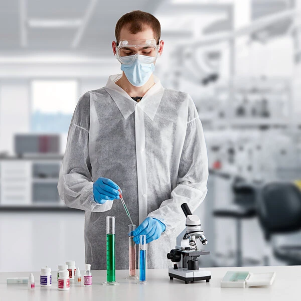 Lavex White 26 GSM Standard Weight Polypropylene Snap Front Long Sleeve Lab Coat with Elastic Wrists - XL - 30/Case
