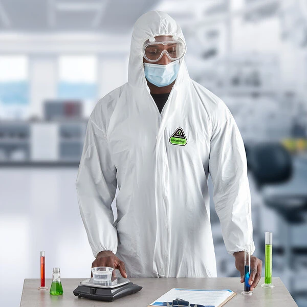 Cordova White Defender II Microporous Heavy Weight Coveralls with Elastic Wrists and Hood - XL - 25/Case