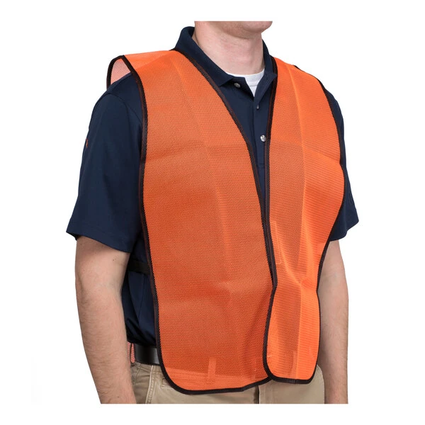 Cordova Customizable Orange High Visibility Mesh Safety Vest - 25" x 18"
