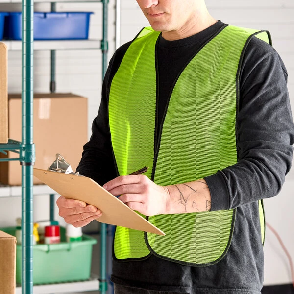Cordova Customizable Lime High Visibility Mesh Safety Vest - 25" x 18"