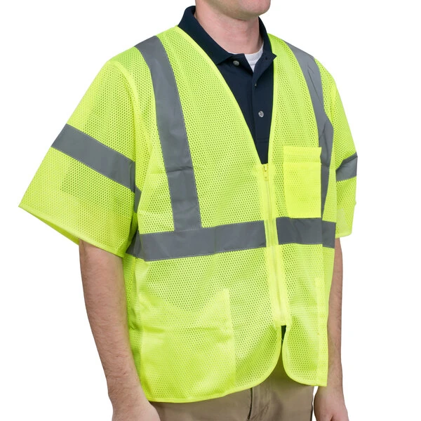 Cordova Lime Class 3 High Visibility Mesh Safety Vest - Large